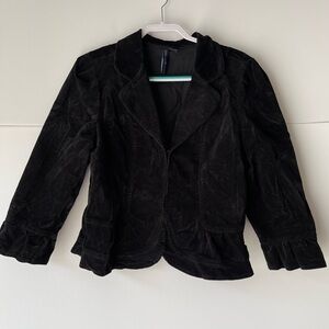 Ashley Judd Corduroy Black Blazer Jacket Coat, Sz L